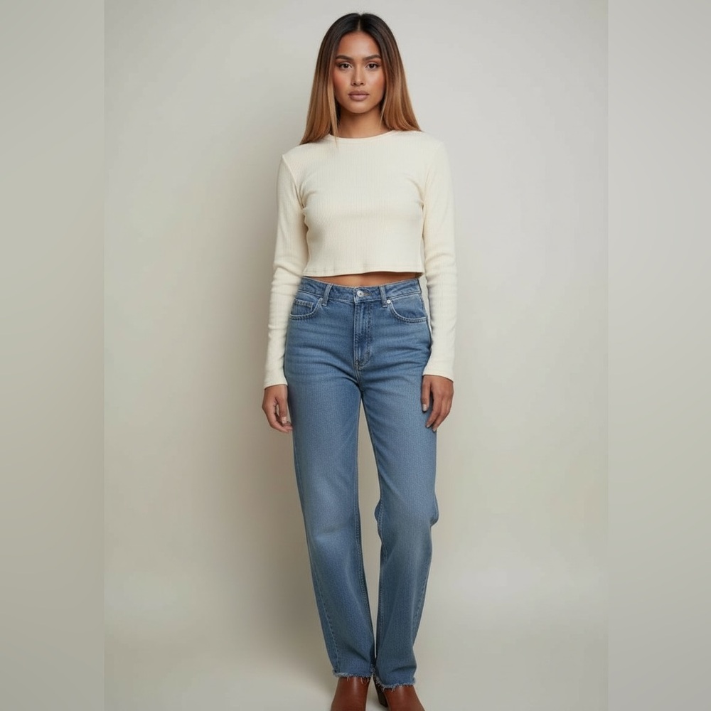 NWT Unpublished Straight Leg Women's Jeans With Raw Hem